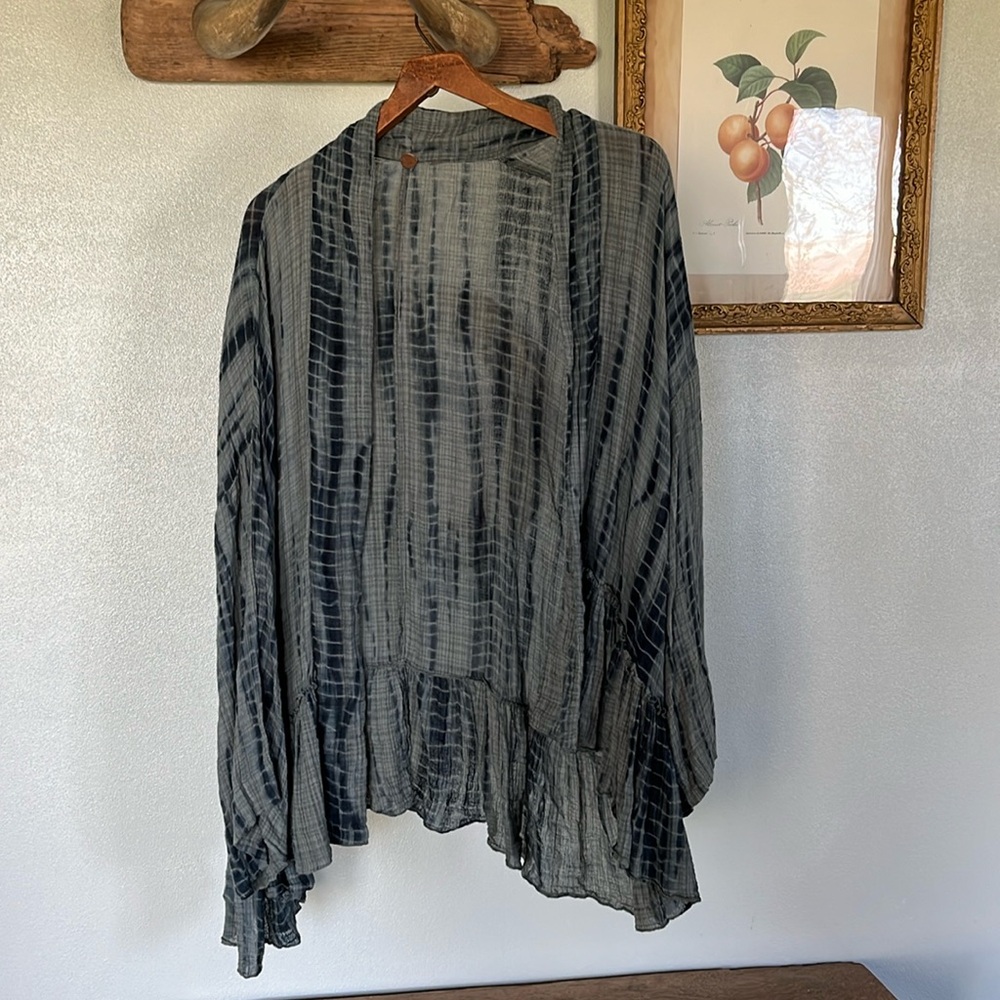 Bell sleeve kimono Free People tie dye Sasha duster